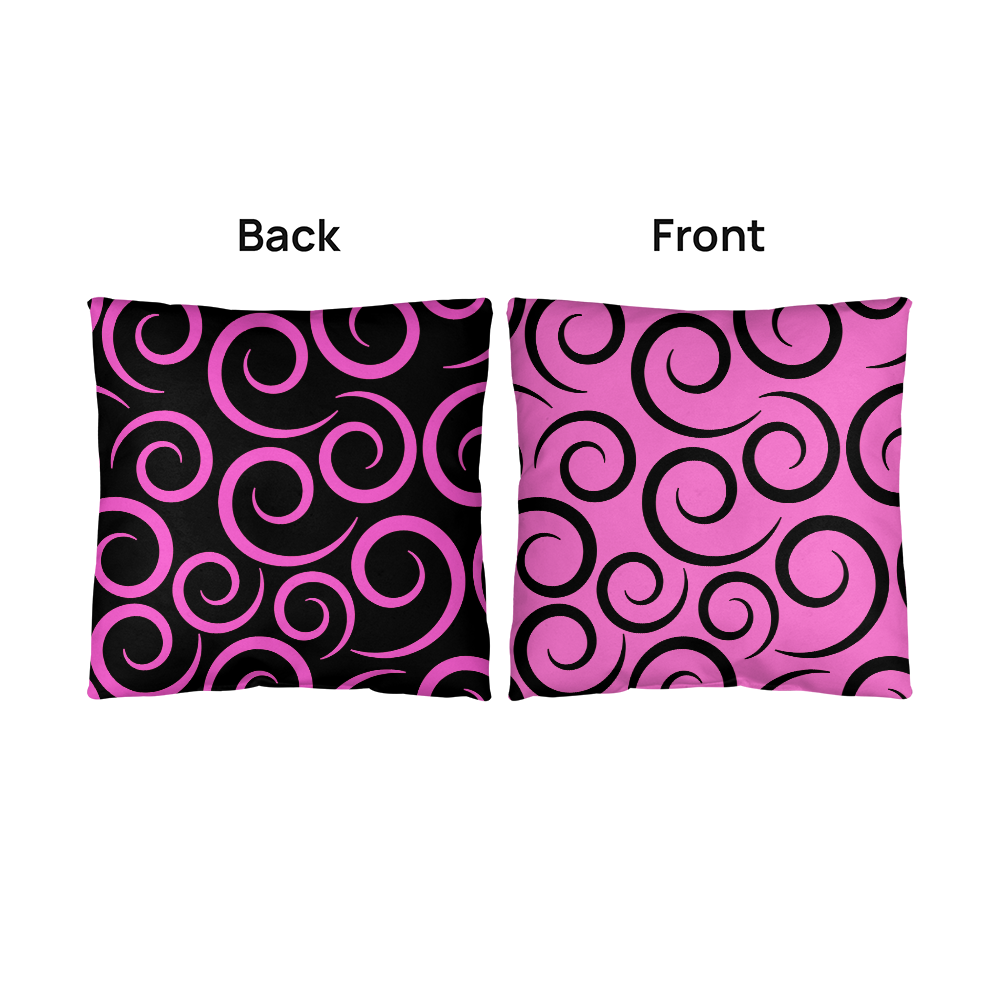 Pink Swirl Reversible Indoor/Outdoor Pillow