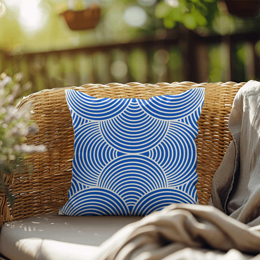 Blue and White Indoor/Outdoor Pillow
