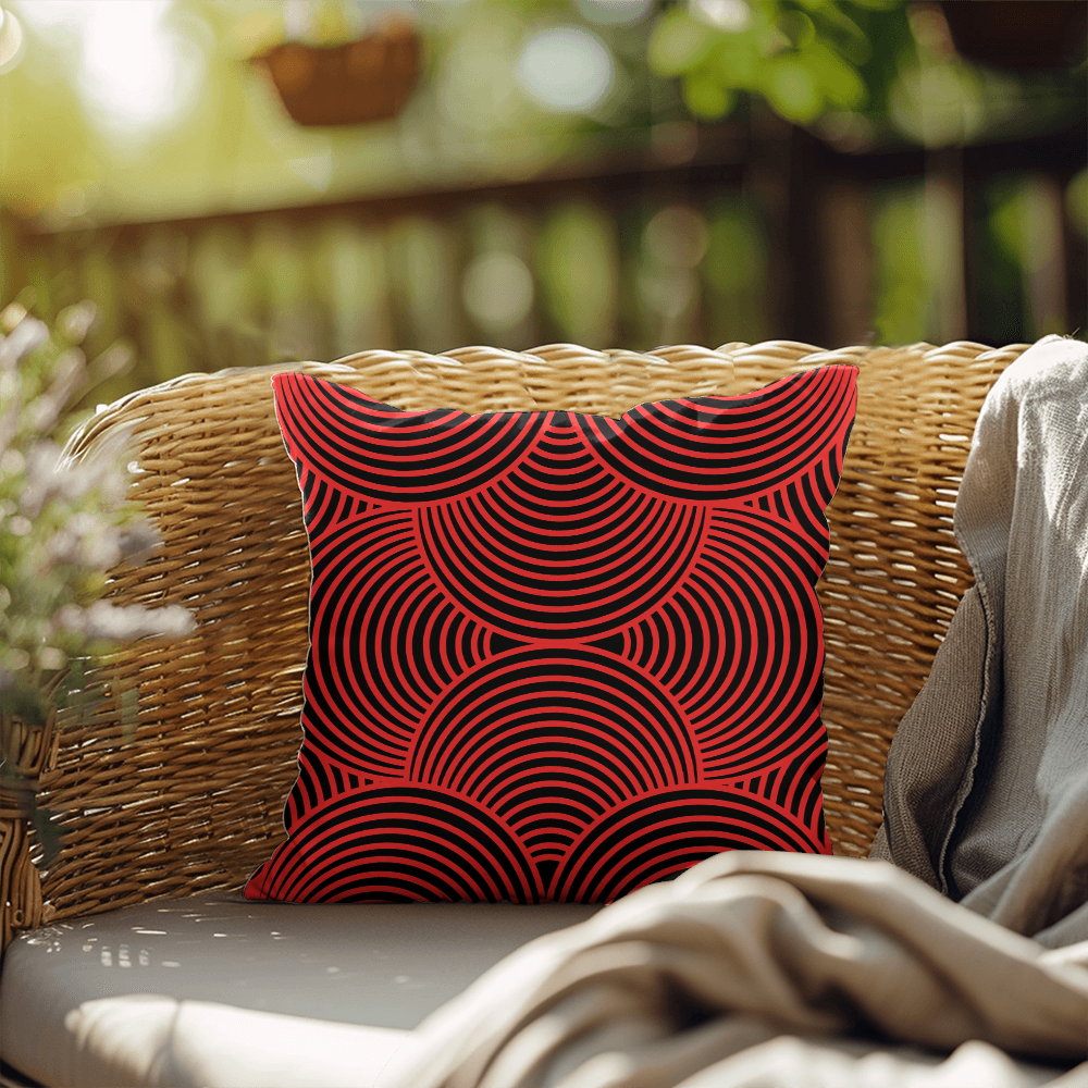 Red and Black Indoor/Outdoor Pillow
