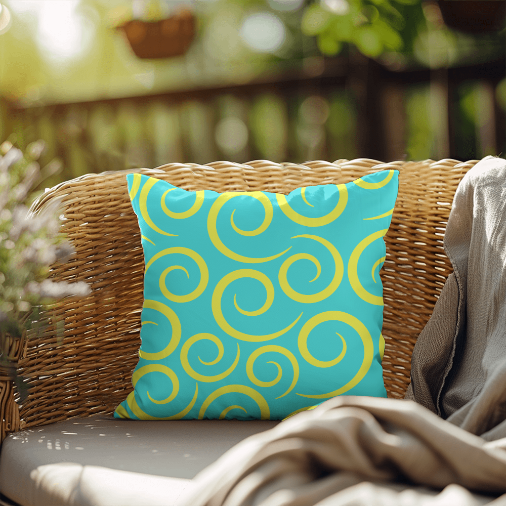 Lime Green Swirl Indoor/Outdoor Pillow