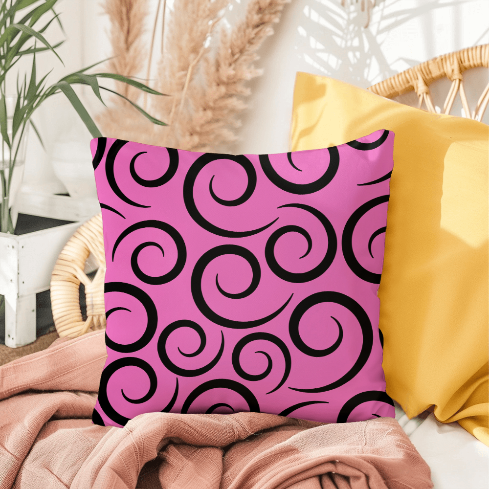 Pink Swirl Reversible Indoor/Outdoor Pillow