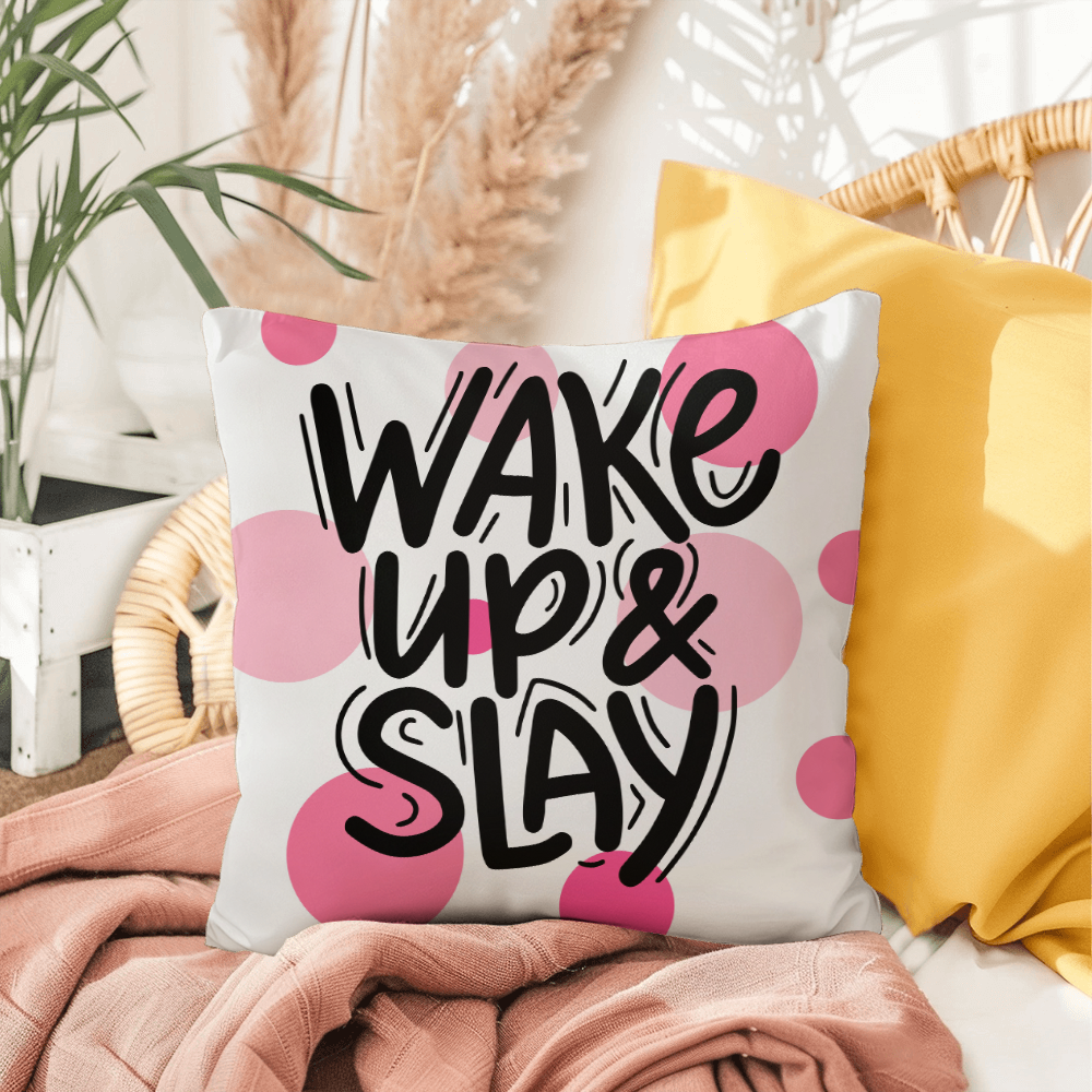 "Wake Up & Slay" Indoor/Outdoor Pillow