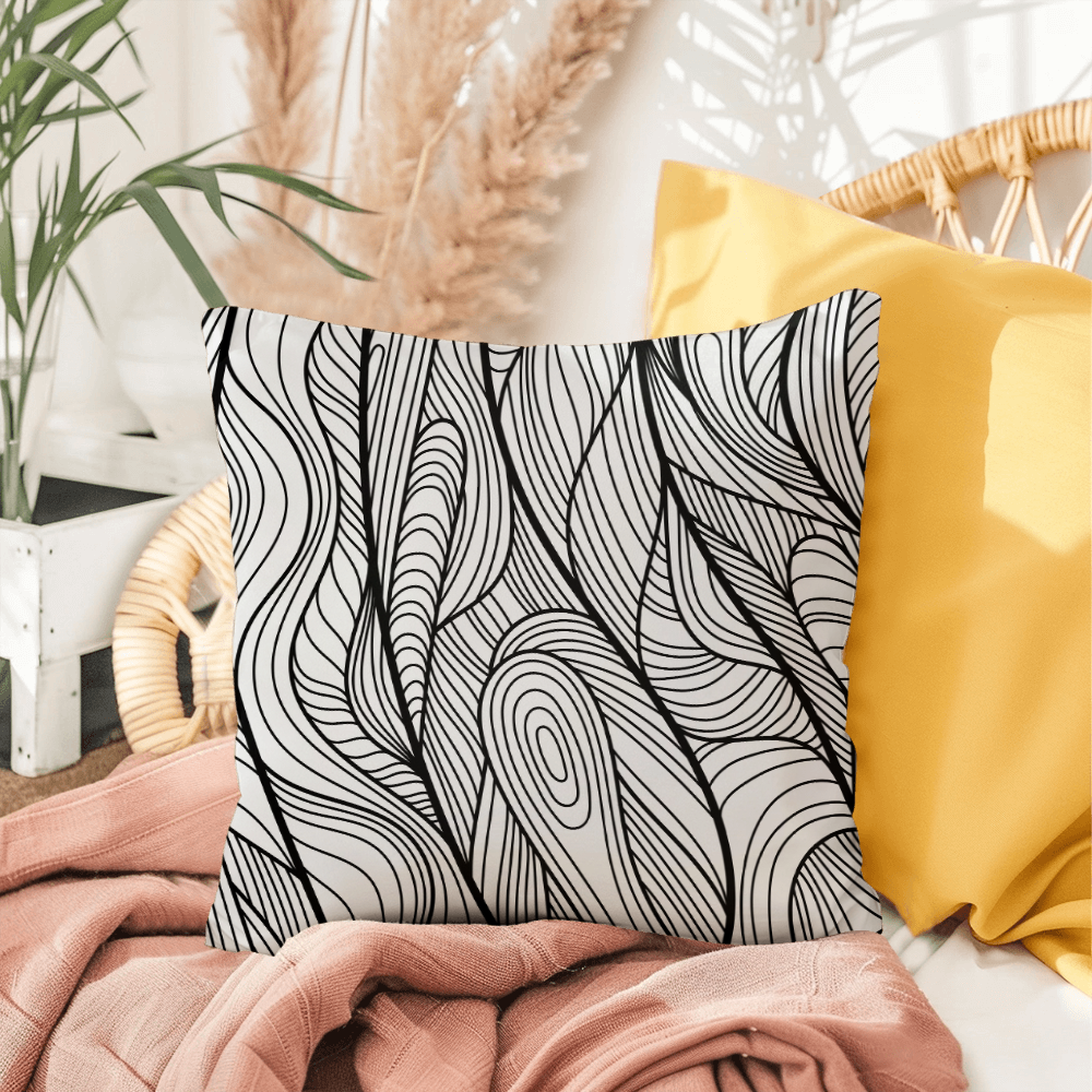 Yellow and Black Indoor/Outdoor Pillow