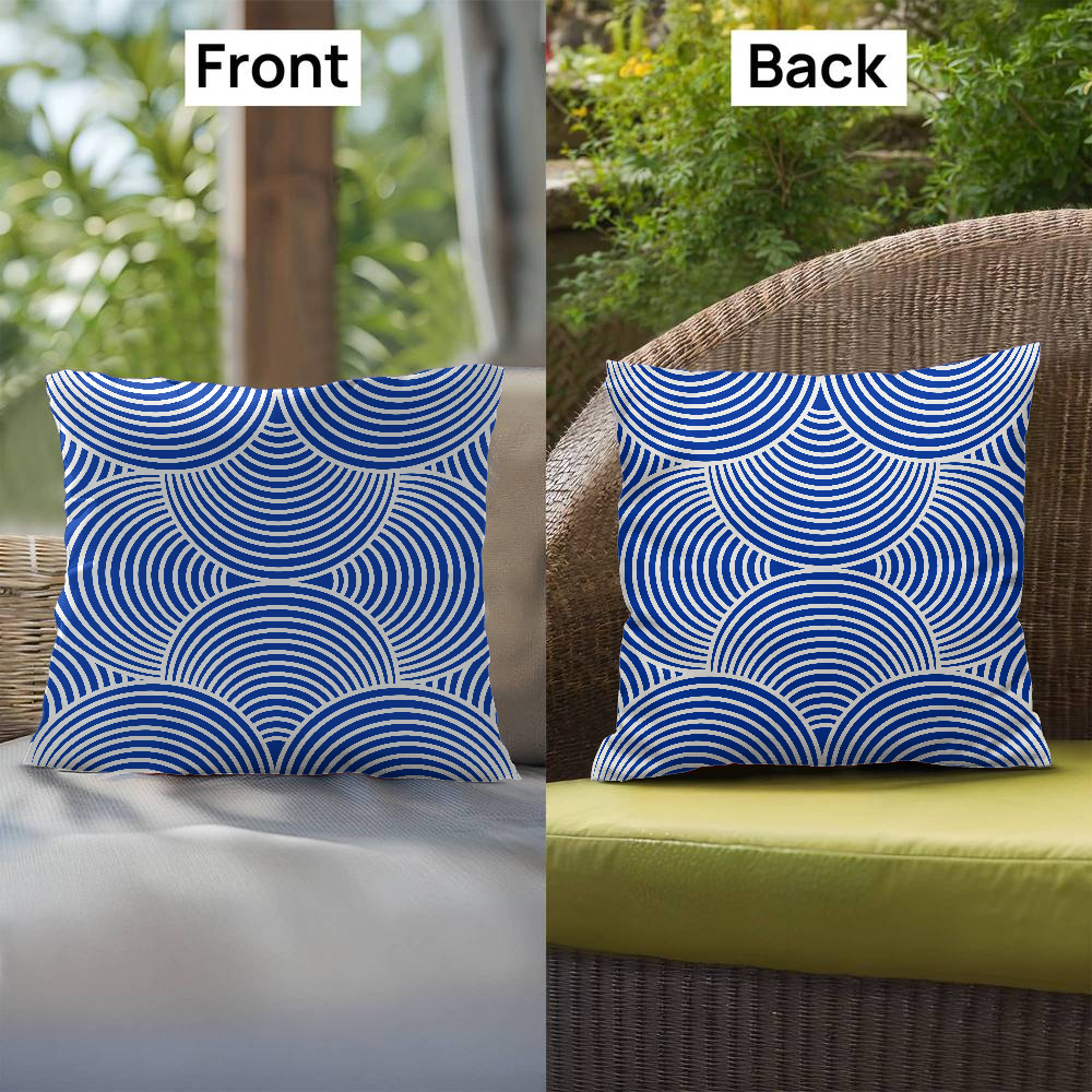 Blue and White Indoor/Outdoor Pillow