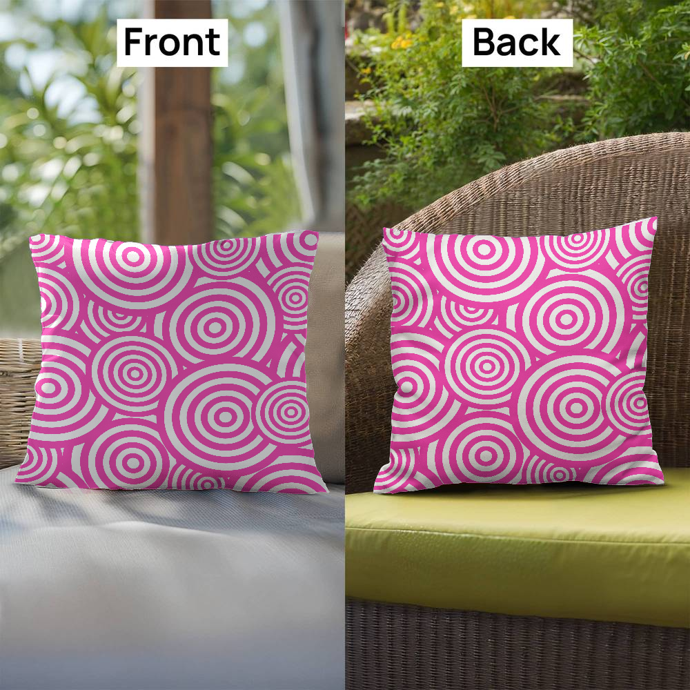 Pink Circles Indoor/Outdoor Pillow