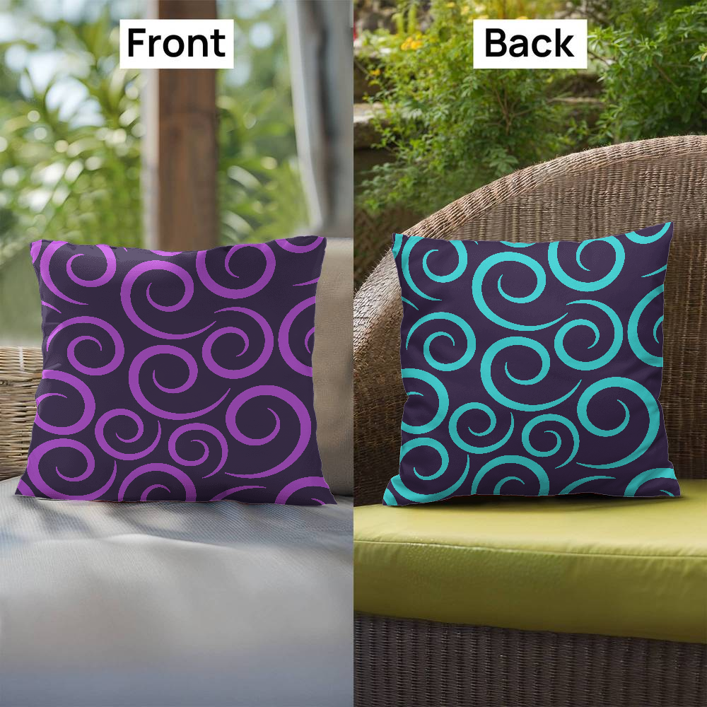 Reversible Swirl Indoor/Outdoor Pillow