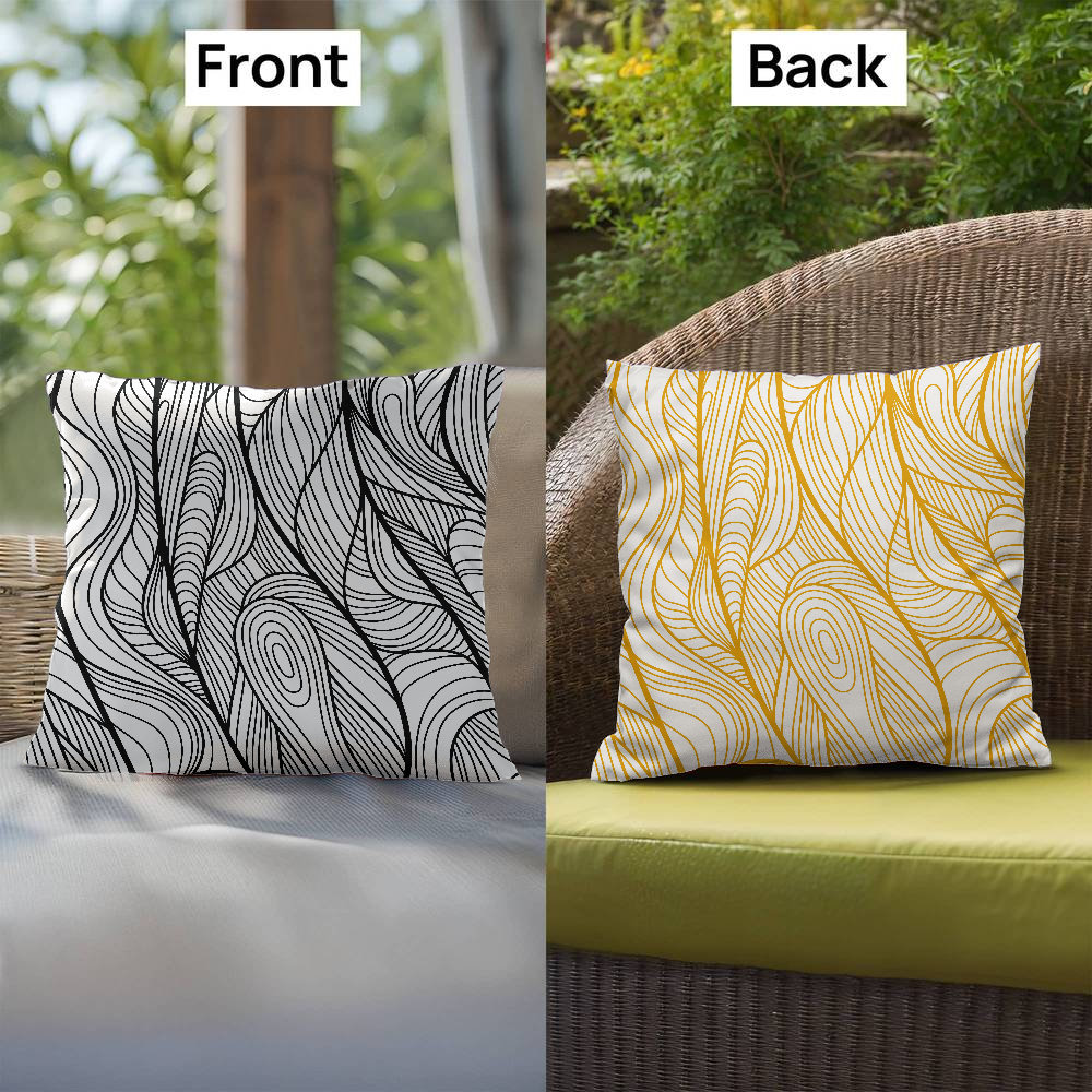 Yellow and Black Indoor/Outdoor Pillow