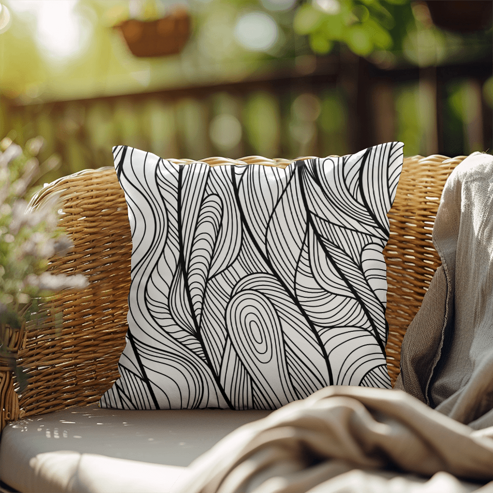 Yellow and Black Indoor/Outdoor Pillow