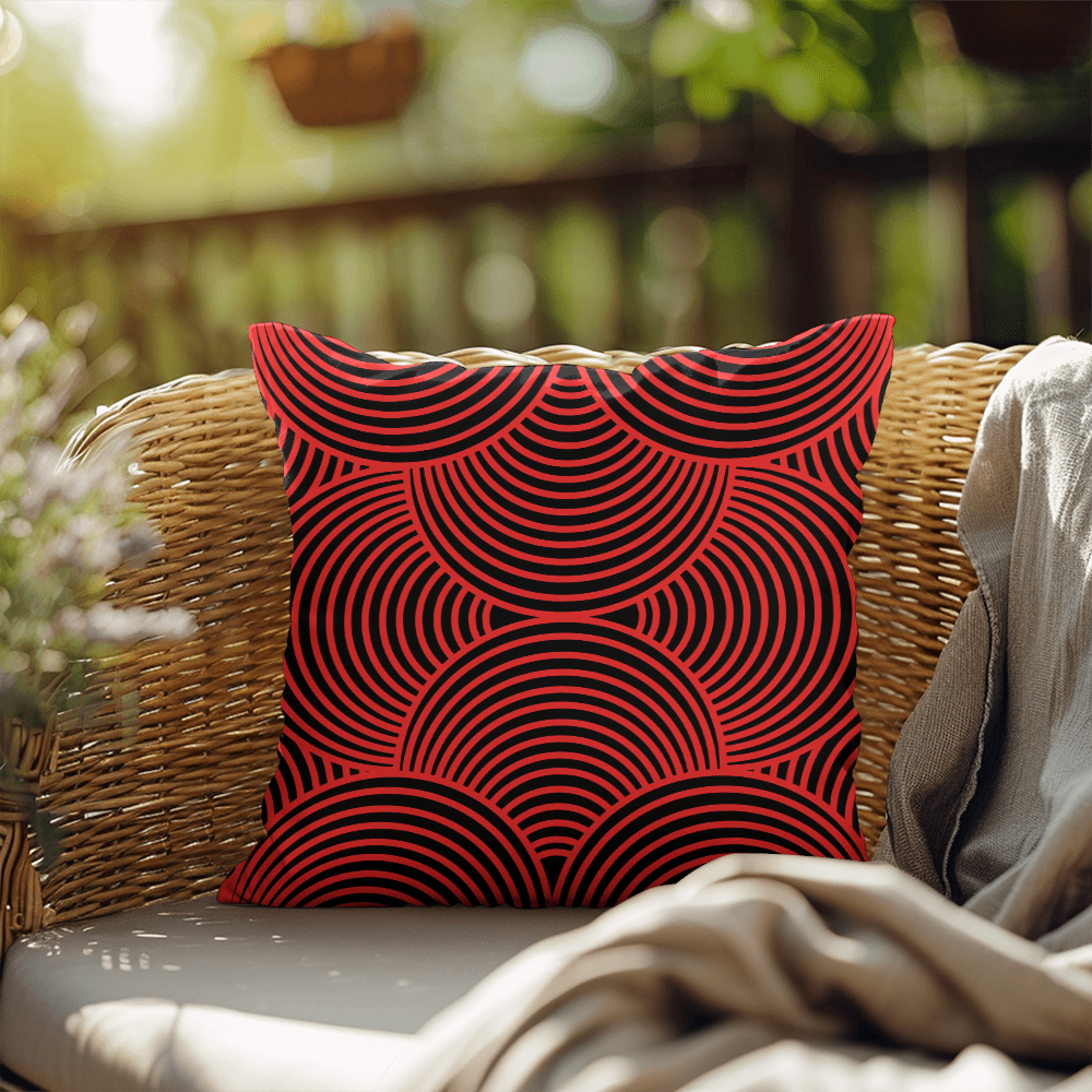Red and Black Indoor/Outdoor Pillow