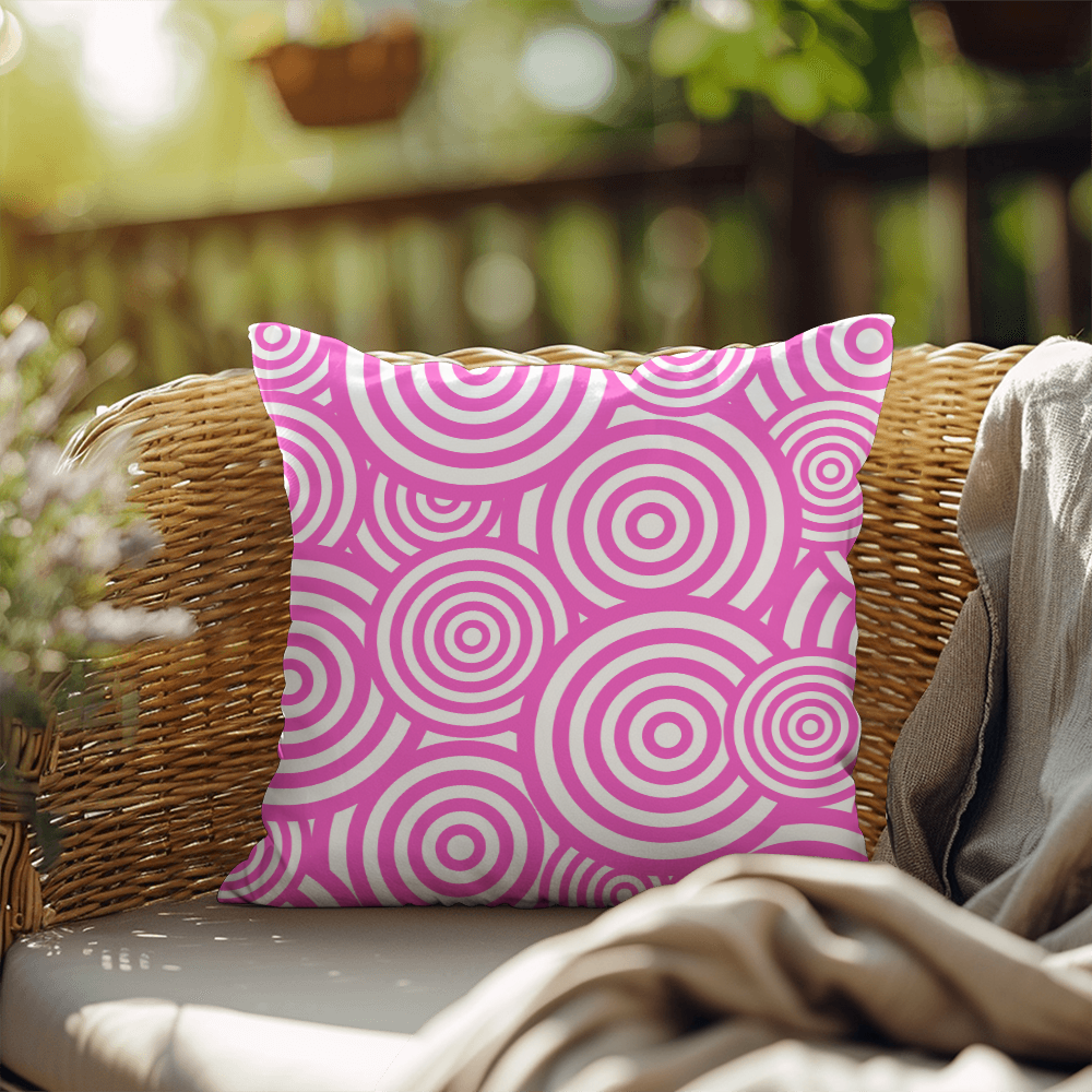 Pink Circles Indoor/Outdoor Pillow