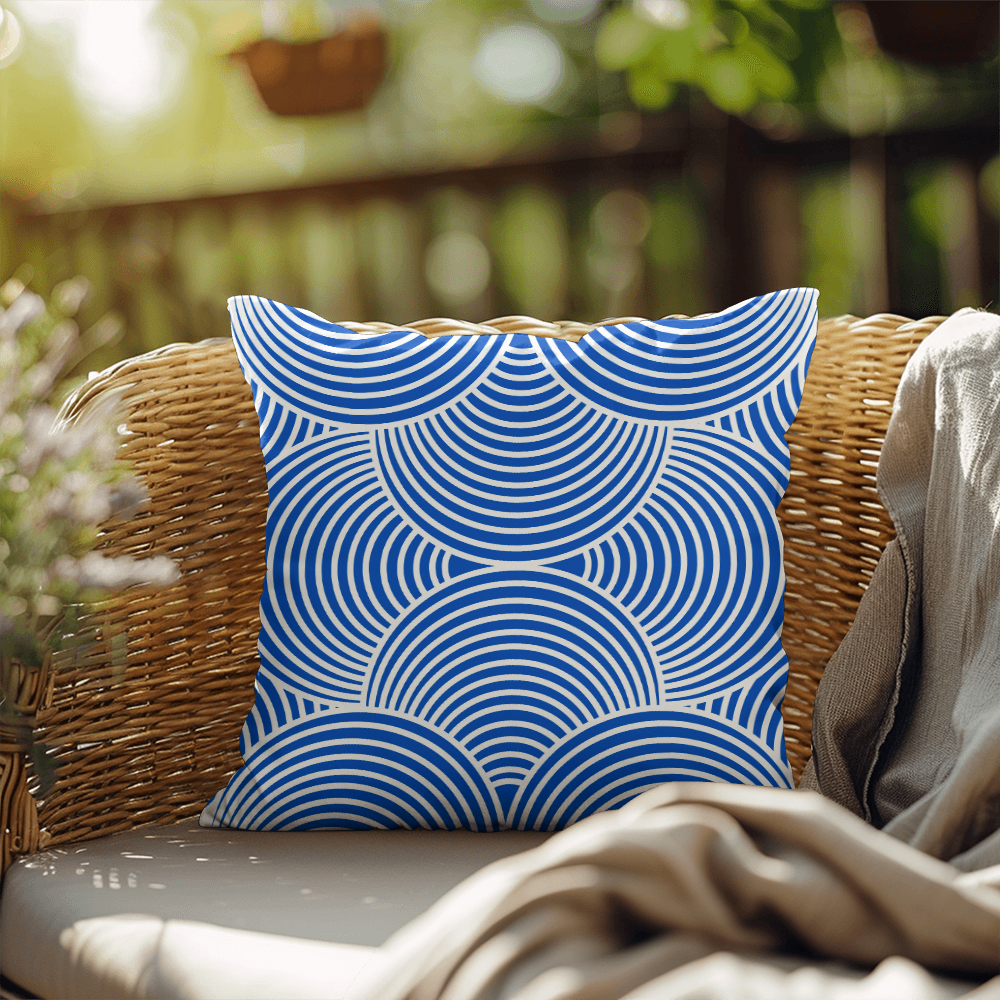 Blue and White Indoor/Outdoor Pillow