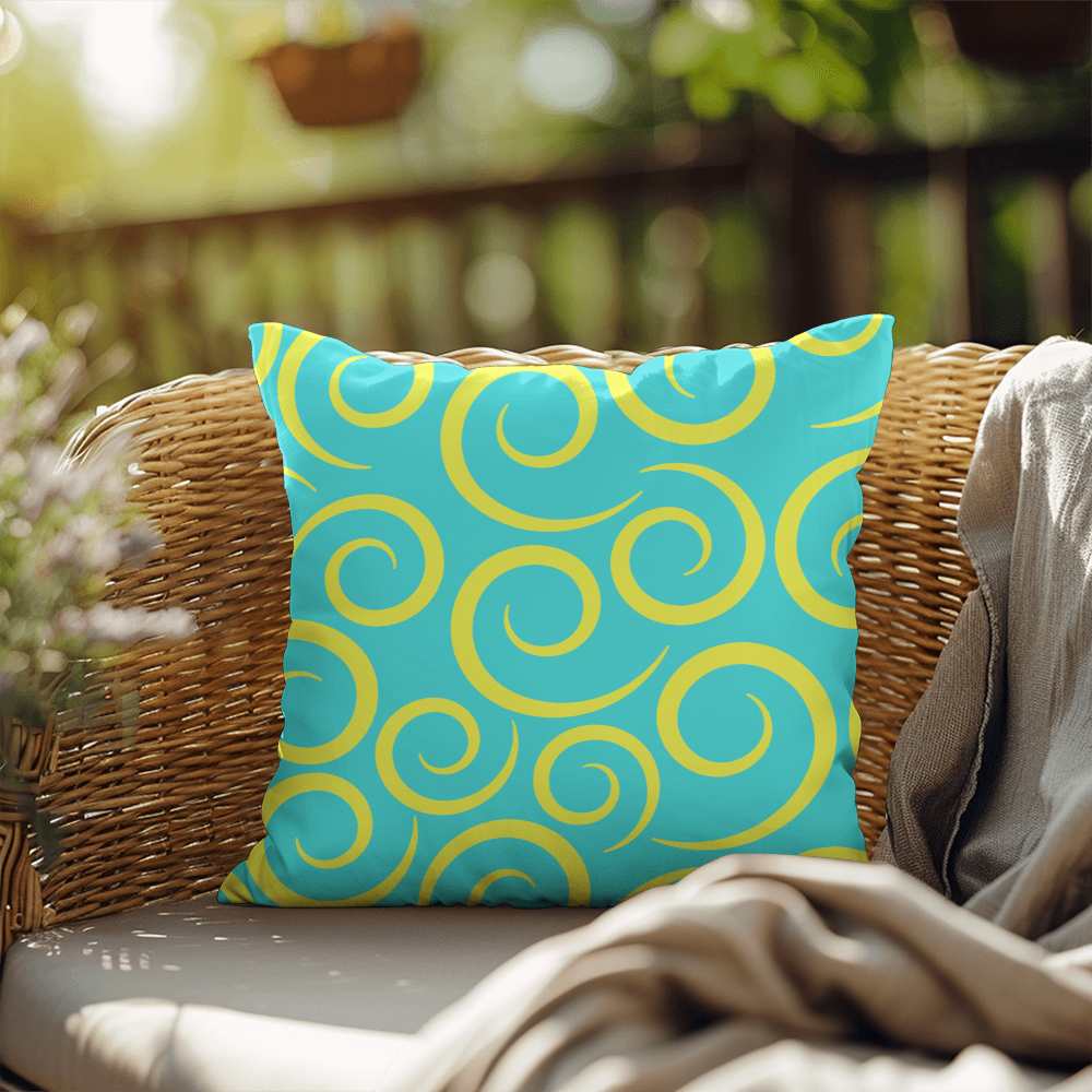 Lime Green Swirl Indoor/Outdoor Pillow