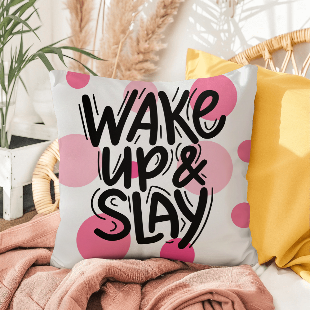 "Wake Up & Slay" Indoor/Outdoor Pillow