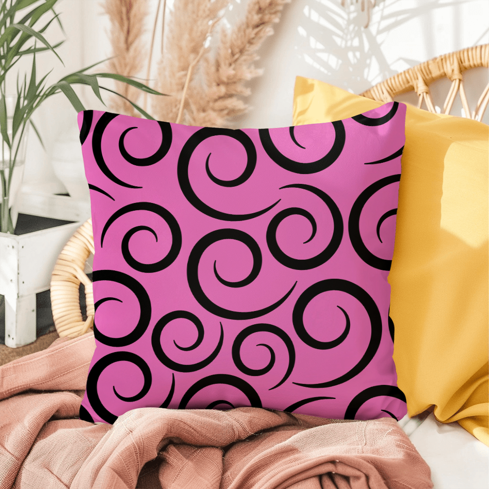 Pink Swirl Reversible Indoor/Outdoor Pillow