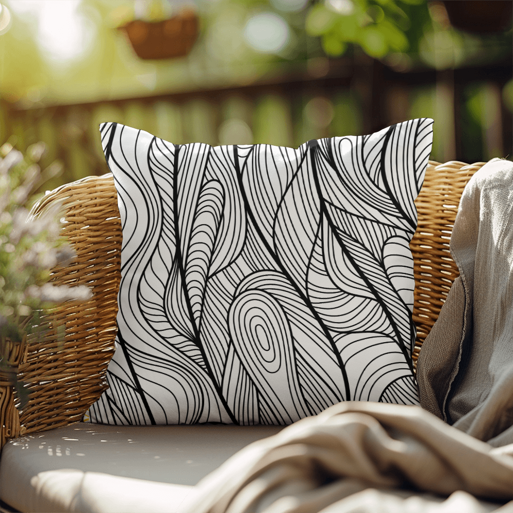 Yellow and Black Indoor/Outdoor Pillow