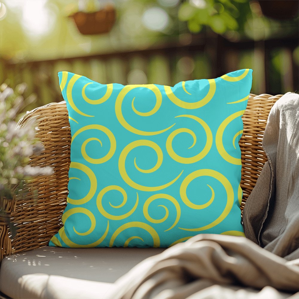 Lime Green Swirl Indoor/Outdoor Pillow