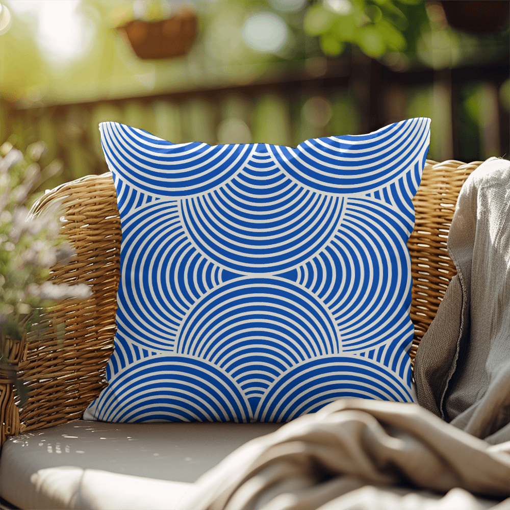 Blue and White Indoor/Outdoor Pillow