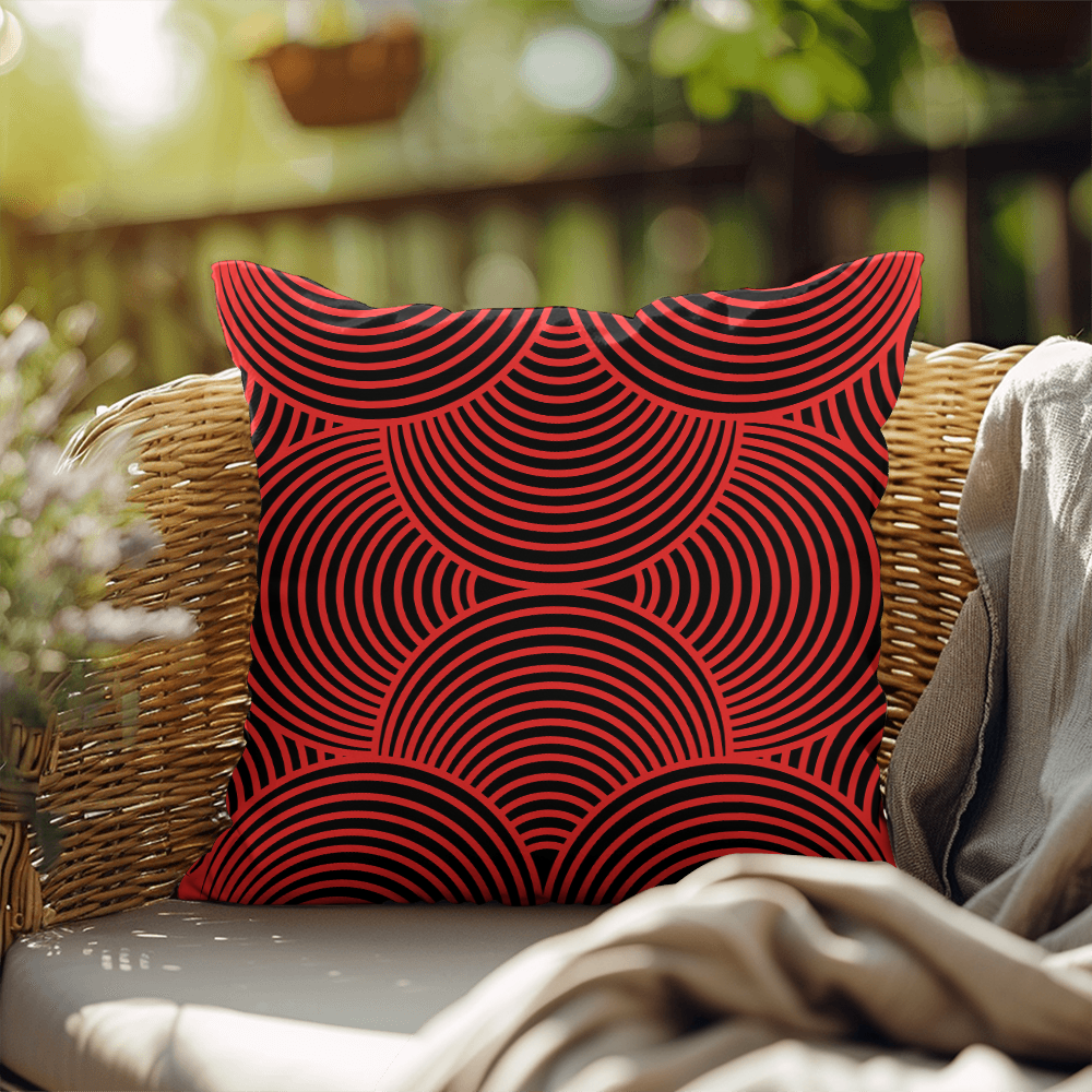 Red and Black Indoor/Outdoor Pillow