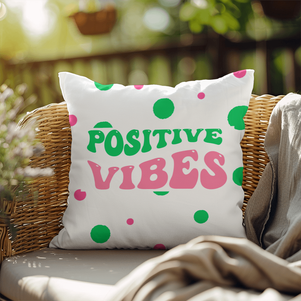 "Positive Vibes" Indoor/Outdoor Pillow