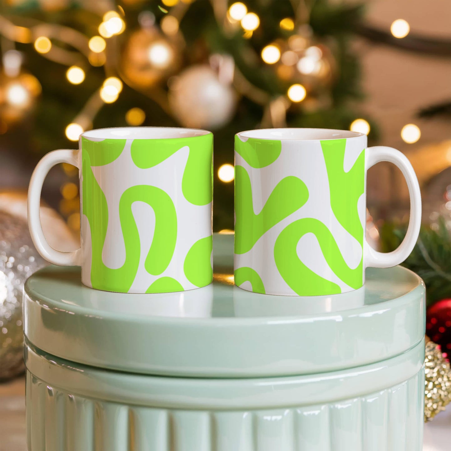 Swirly Lime Green Mug