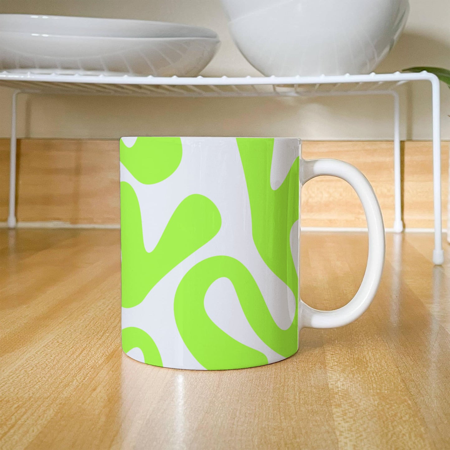 Swirly Lime Green Mug