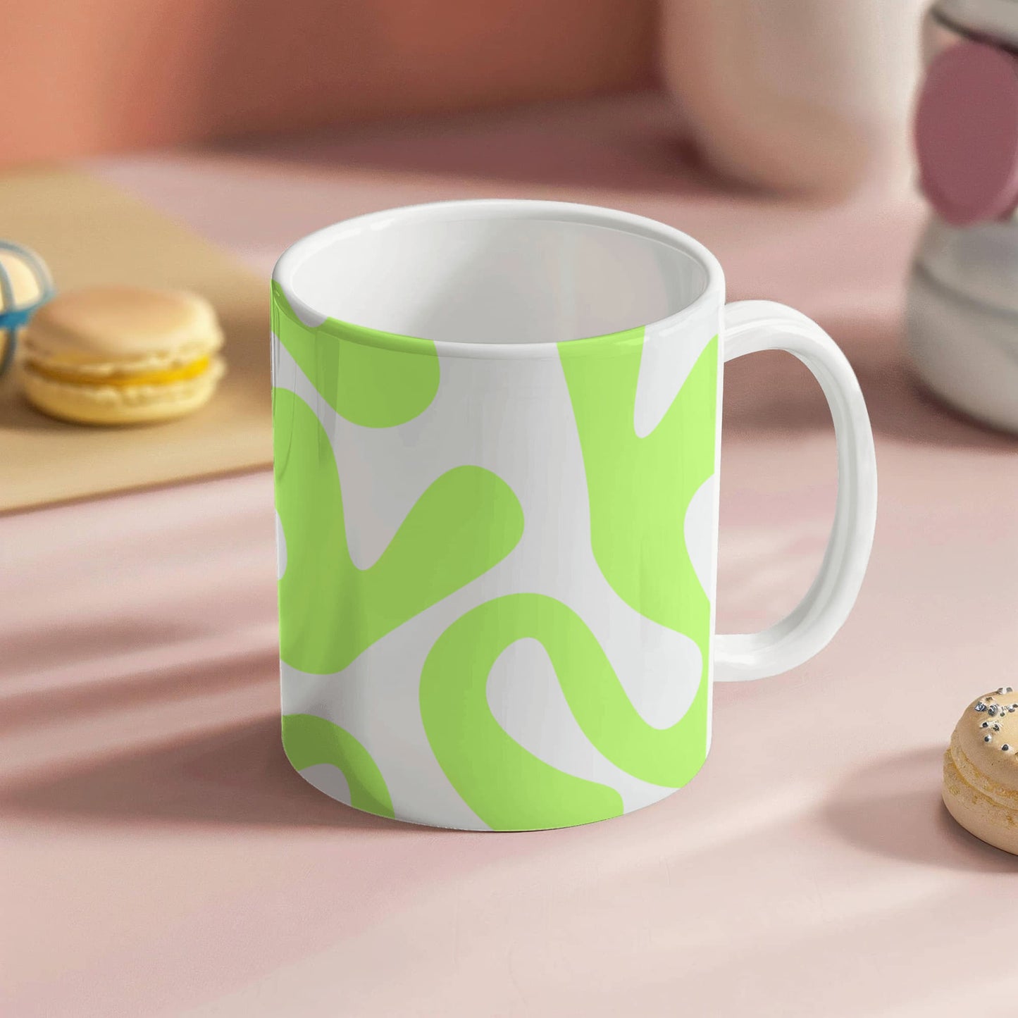 Swirly Lime Green Mug