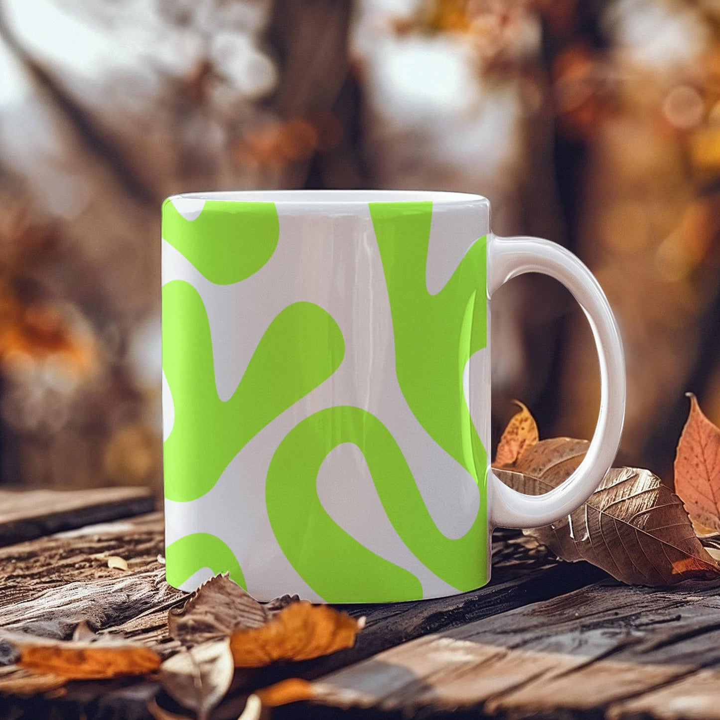 Swirly Lime Green Mug
