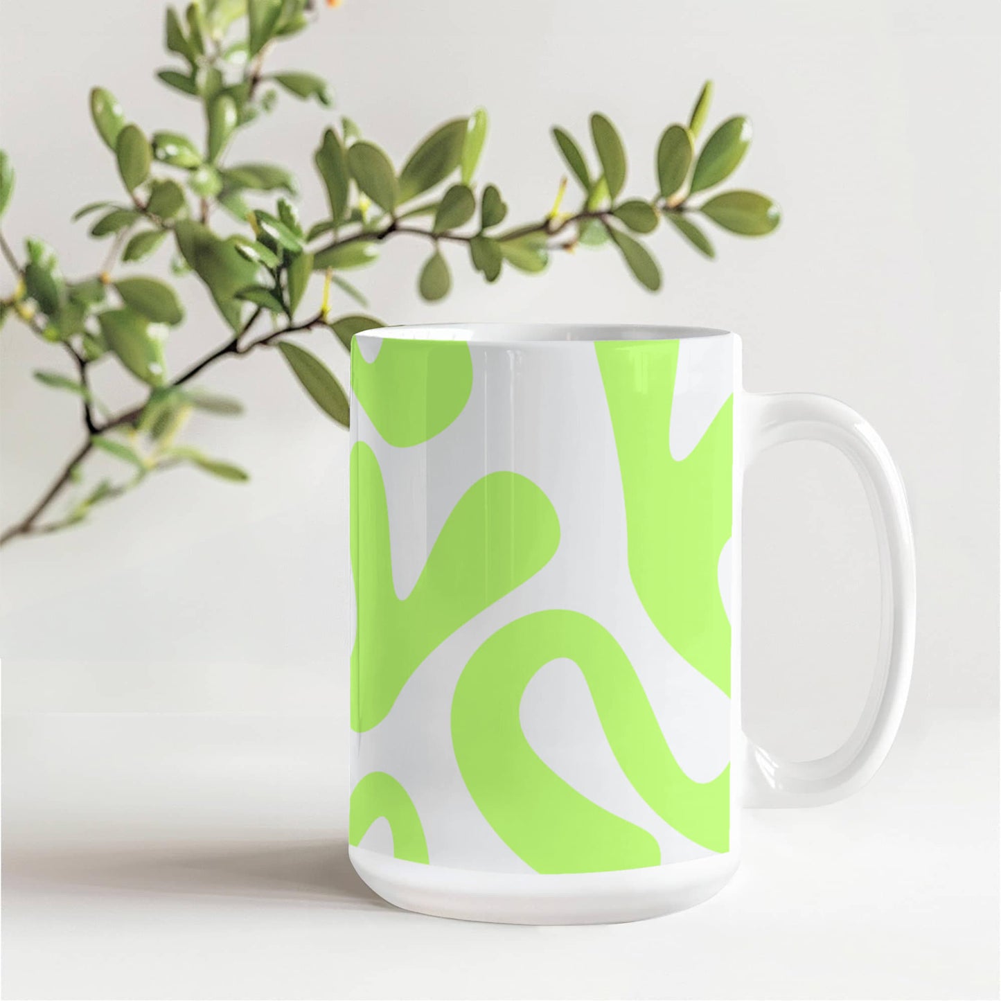 Swirly Lime Green Mug