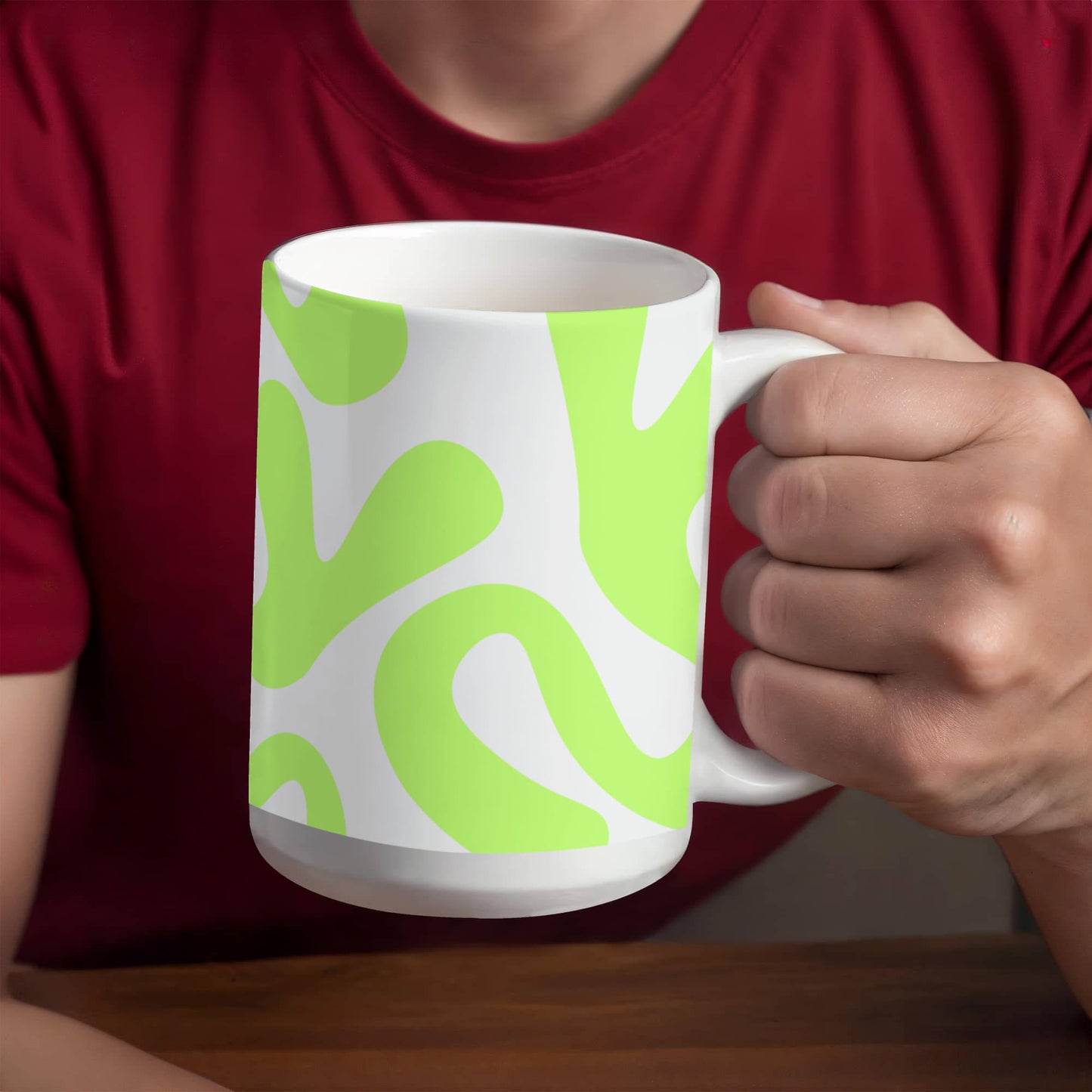 Swirly Lime Green Mug