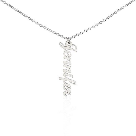 "Kinrae" Vertical Name Necklace w/o Message