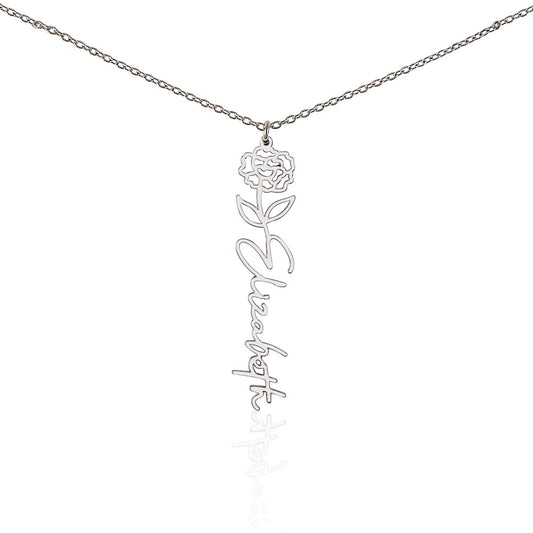 "Vireya" Flower Name Necklace w/o Message
