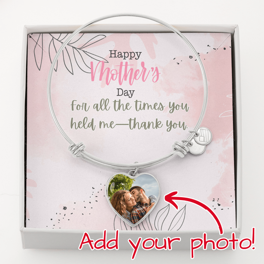 "Corra" Luxury Heart Bangle w/ Mother's Day Message